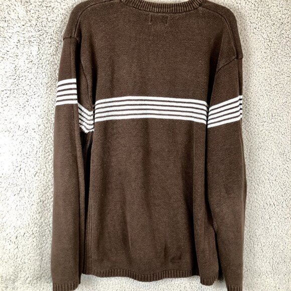 Vtg Arizona Jean Co Brown Sweater Crew Neck Size L 90s Skate y2k Blink Punk - Picture 2 of 5